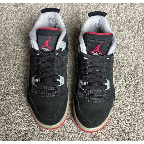 Nike Air Jordan 4 Retro Bred 2019 Size 7 Youth (Size 8.5 Women's) - Picture 3 of 8